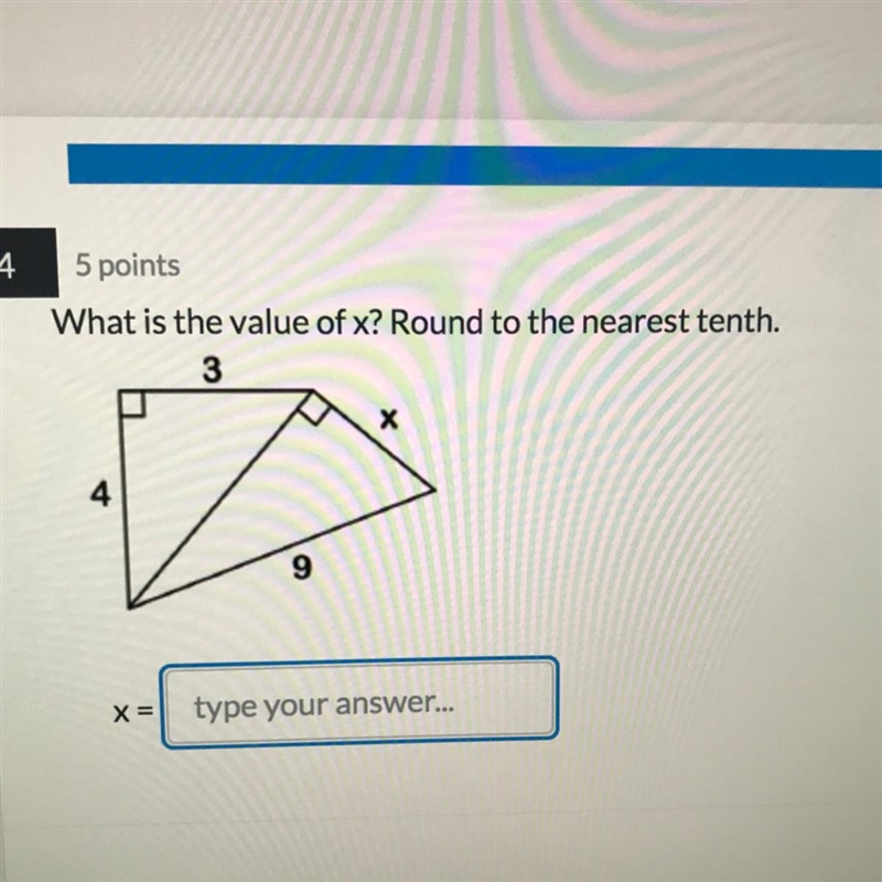 What is the value of x? Round to the nearest tenth.-example-1