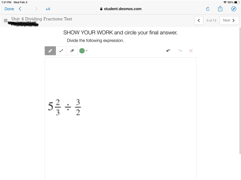 Pls help 5 2 over 3 ÷ 3 over 2-example-1