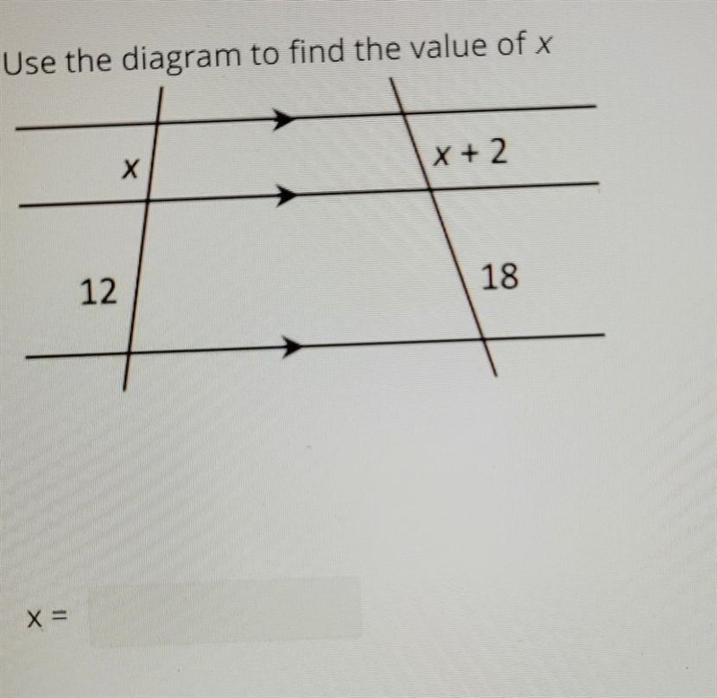 Use the diagram to find the value of x​-example-1