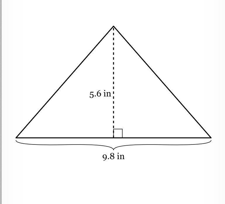 What is the area, in square inches, of the shape below?-example-1