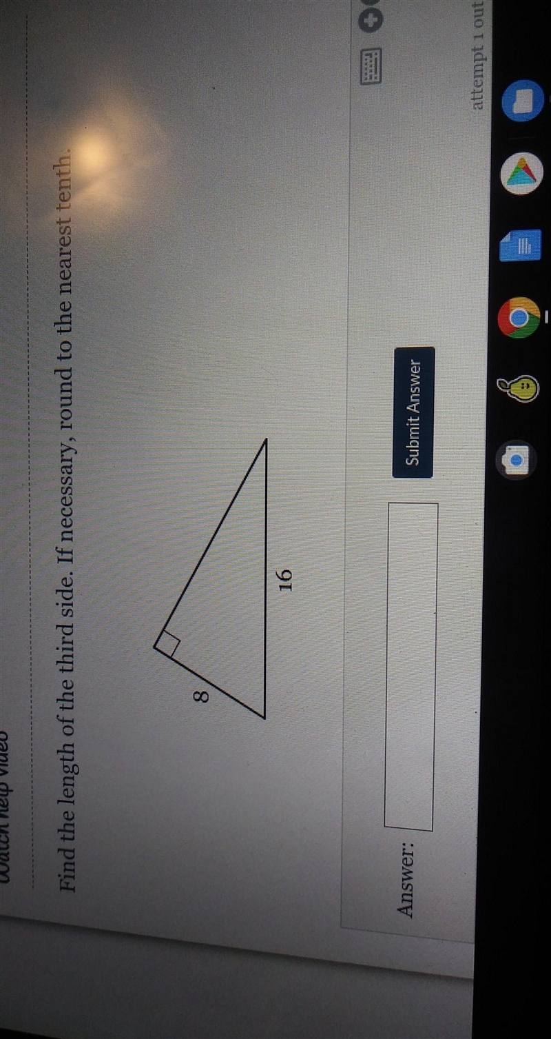 Find the length of the third side. If necessary, round to the nearest tenth.-example-1