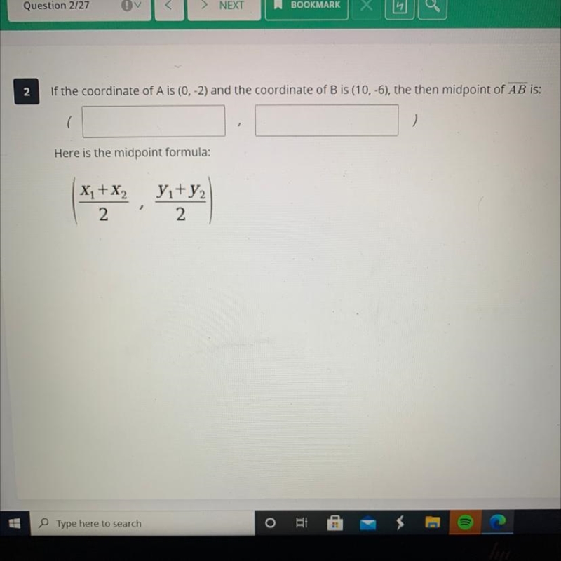 What is the midpoint of AB please help-example-1