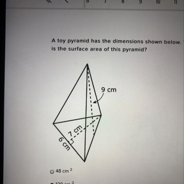 50 POINTS HELP ASAP I NEED HELP A toy pyramid has the dimensions shown below. The-example-1