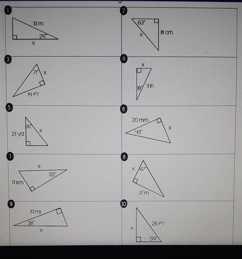 PLEASE HELP!!!!!!!! I NEED TO HAVE THIS DONE TODAY find the missing side of each right-example-1