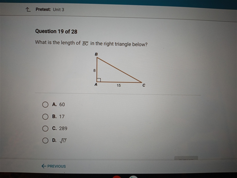 What is the length of bc in the right triangle below?-example-1