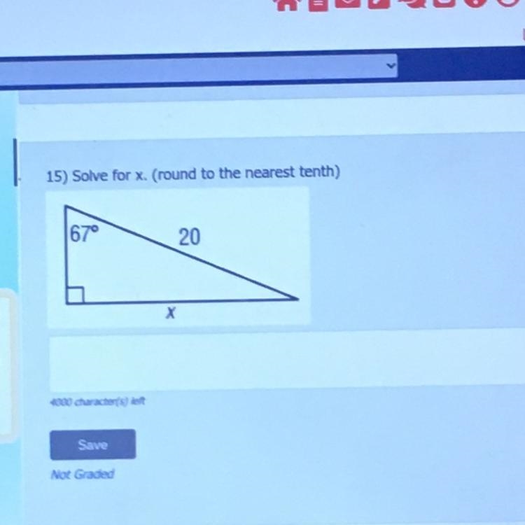 Solve for x. (round to the nearest tenth) This is for my high school final exam so-example-1