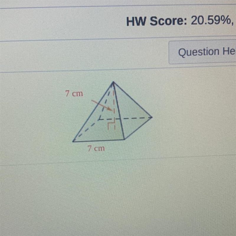 What is the volume of the square pyramid? answer i need this done for my geometry-example-1