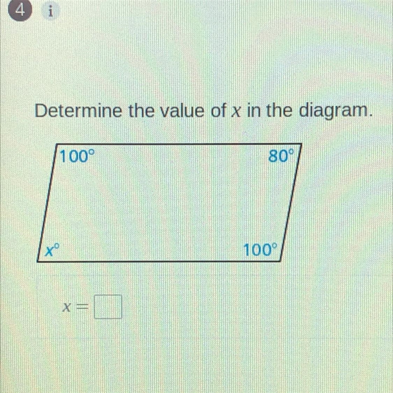 Determine the value of x in the diagram.-example-1