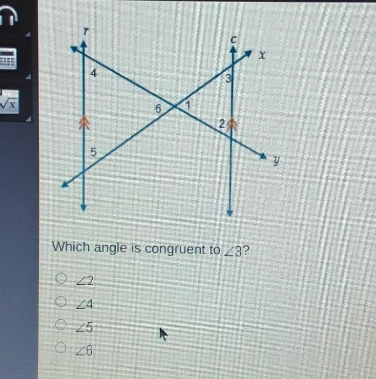 Line r is parallel to line c.​-example-1