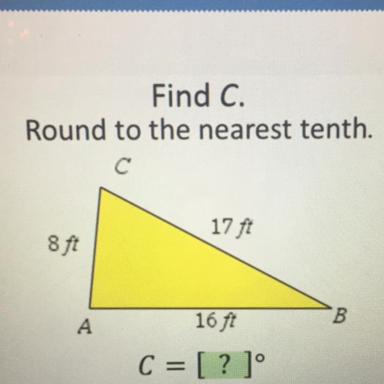 Find c. Round to the nearest tenth.-example-1