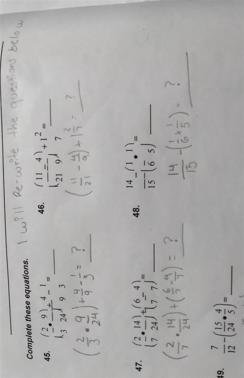 please help me solve the equations, I re-wrote the question under each of them so-example-1