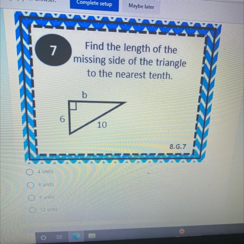 Find the length of the missing side of the triangle to the nearest tenth.-example-1