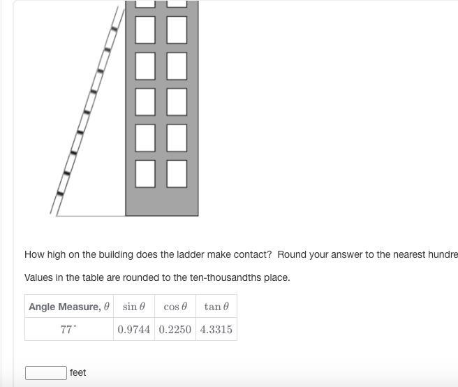 I need this answer ASAP! Please help! A ladder is leaning against a building. The-example-1