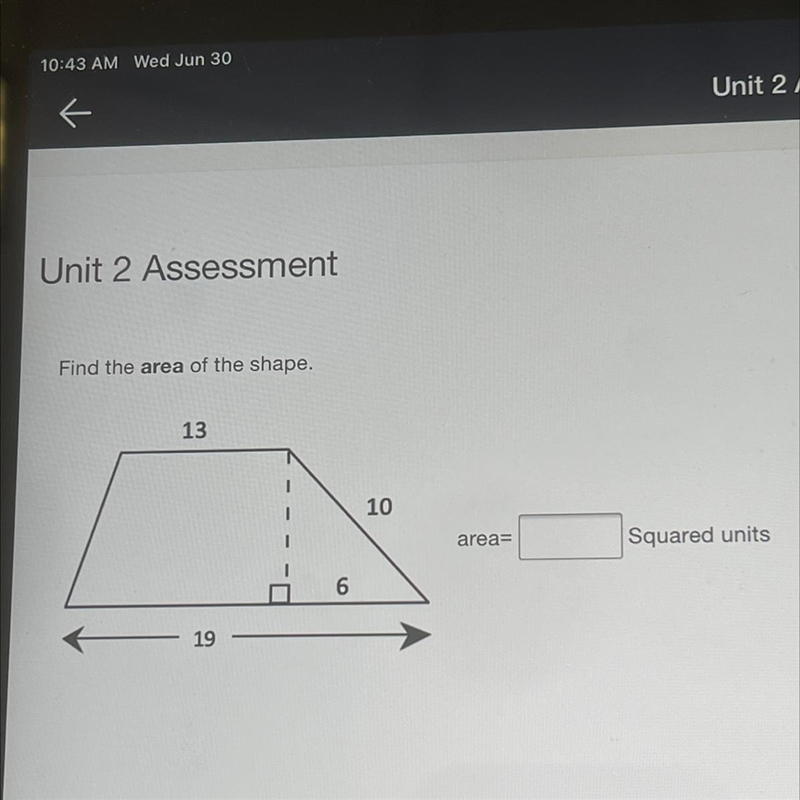 How do I find the area for this shape-example-1