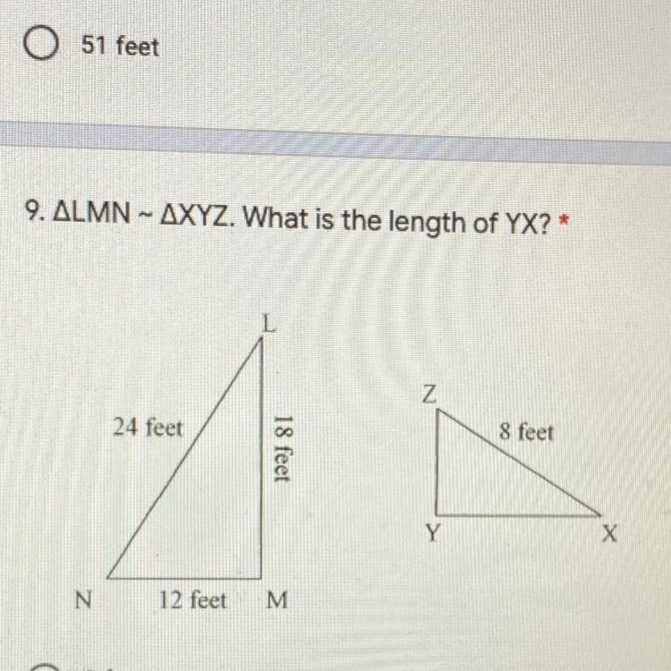 What is the length of YX?-example-1