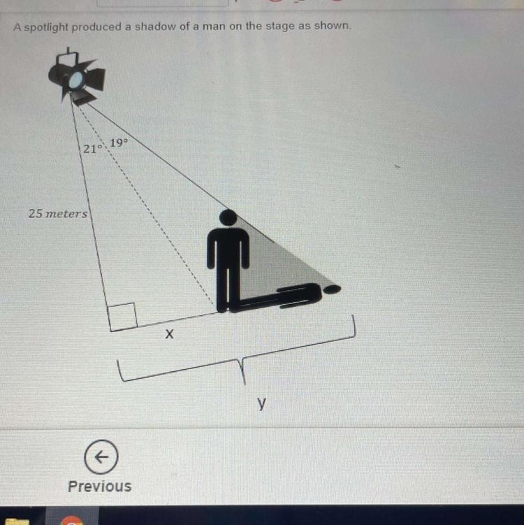 X, y and mans shadow length?-example-1