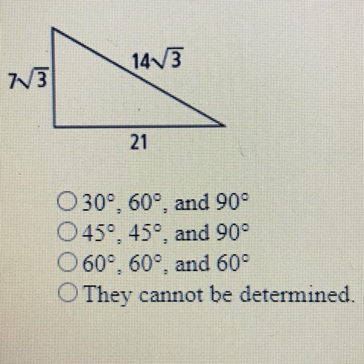 What are the angle measures of the triangle?-example-1