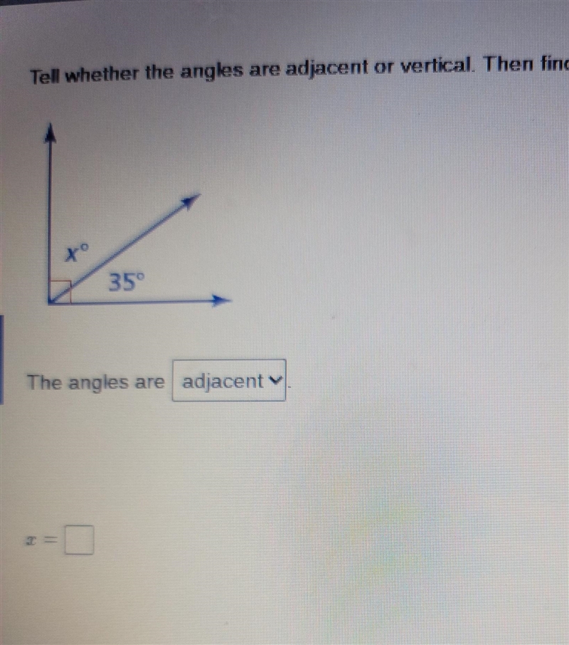 Help I need to find what x equals​-example-1