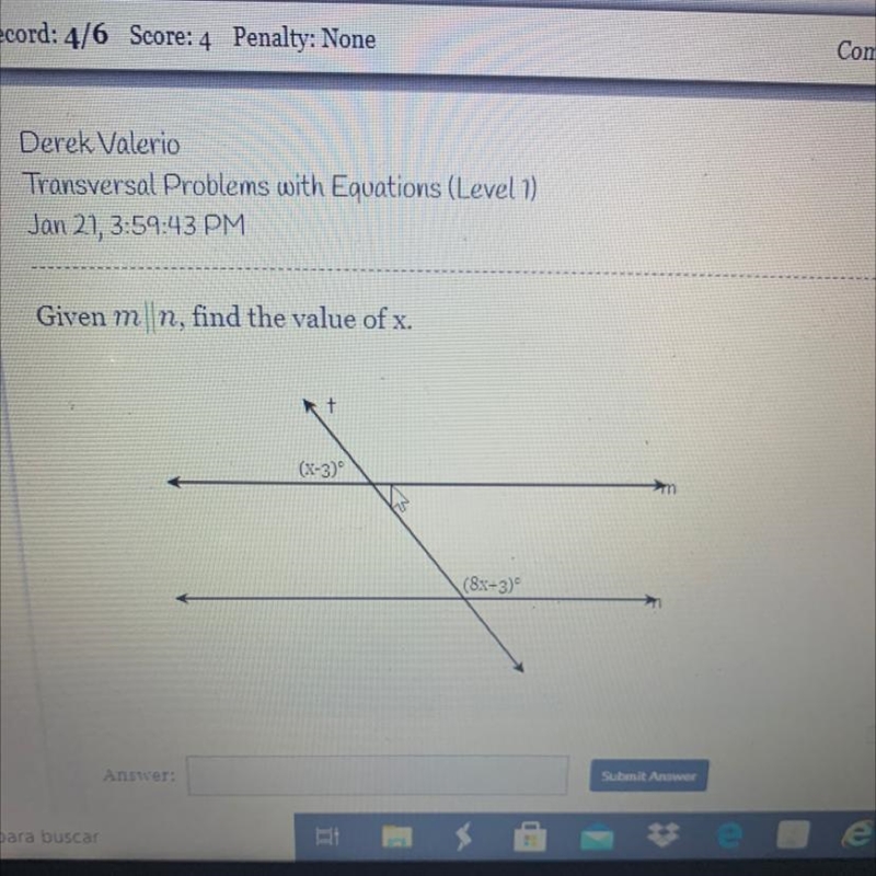 Given mn, find the value of x. + (x-3) (8x+3)-example-1