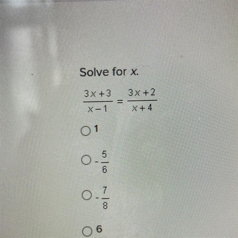 Solve for x 3x+3/x-4 = 3x+2/x+4-example-1