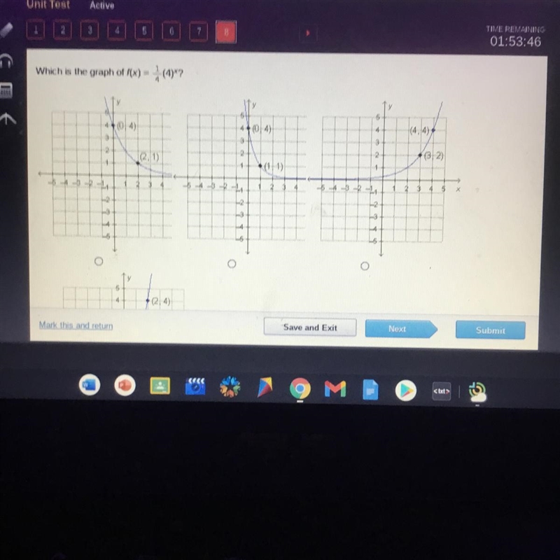 Which is the graph of f(x) = (4)*?-example-1