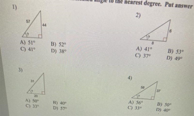 Find the measure of the indicated angle to the nearest degree.-example-1