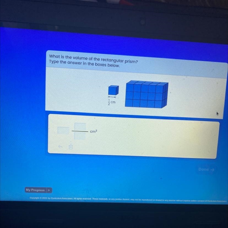 What is the volume of the rectangular prism? Help please-example-1