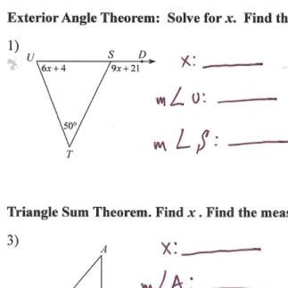 Solve for x find the missing angle. Show work!!!-example-1