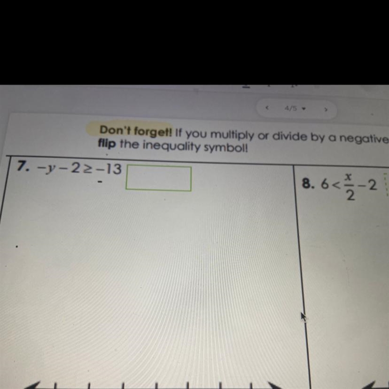 -y-22-13 6< X/2-2 I need help solving both-example-1