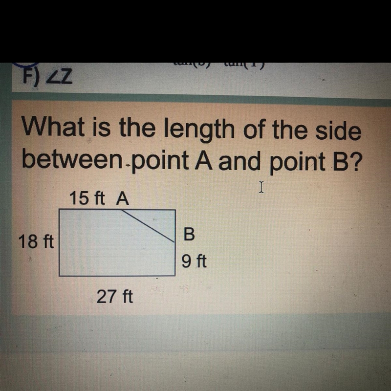 Can someone please help me? What is the length of the side between point A and point-example-1