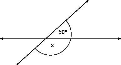 ¿Cuál es la medida del ángulo x? A.-130° B.-100° C.-50° D.-40°-example-1