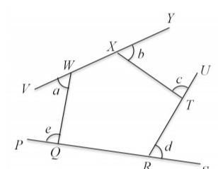 As shown in Figure 2, it is known that PQRS, VWXY and RTU are all straight lines. a-example-1