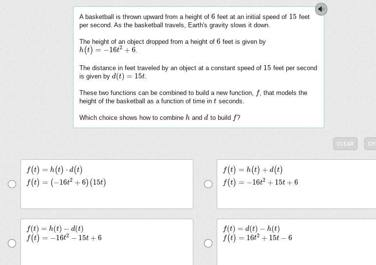 A basketball is thrown upward from a height of 6 feet at an initial speed of 15 feet-example-1