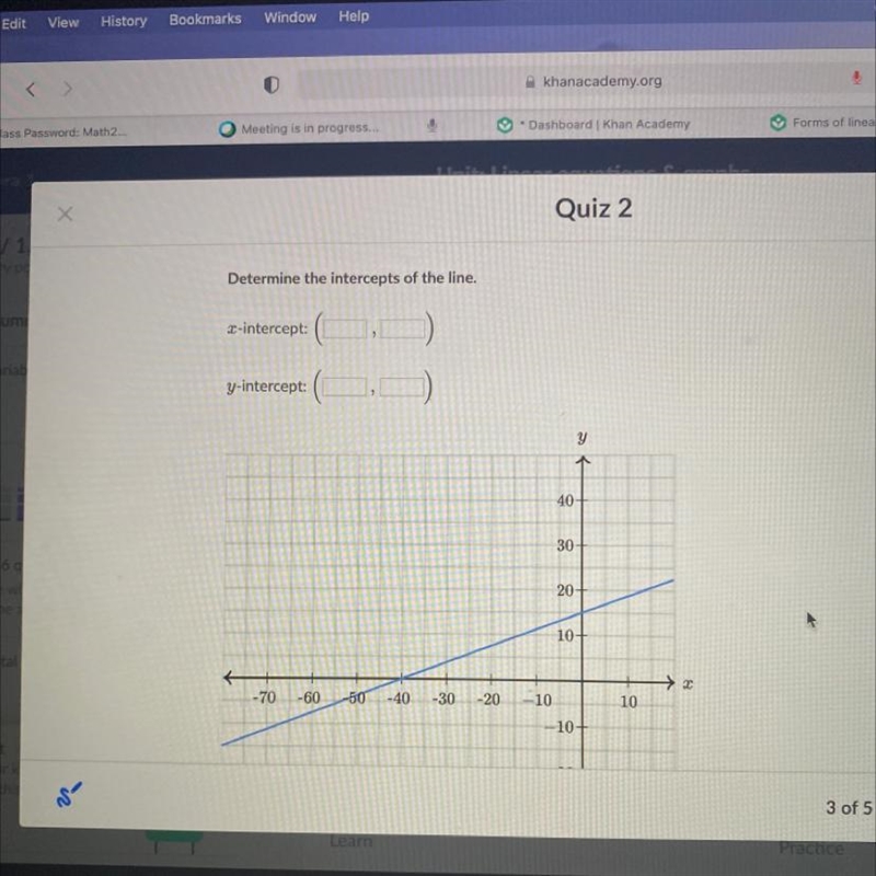 Determine the intercepts of the line.-example-1