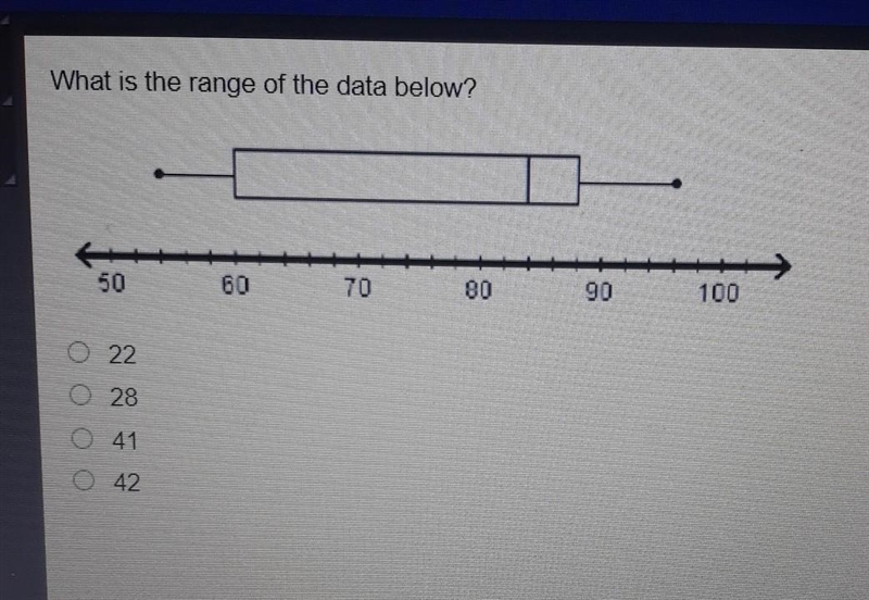 What is the range of the data below? ​-example-1