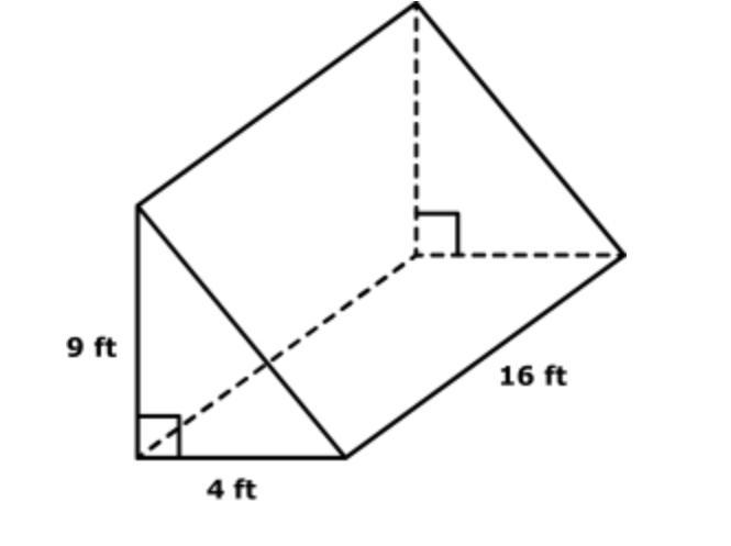 What is the volume of this triangular prism? A. 576 ft3 B. 288 ft3 C. 34 ft3 D. 29 ft-example-1