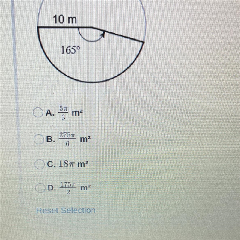 PLEASE HELP!! Find the area of the sector.-example-1