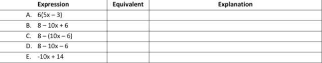 Mark which expressions are equivalent to 8 –2(5x –3). Explain or show work to justify-example-1