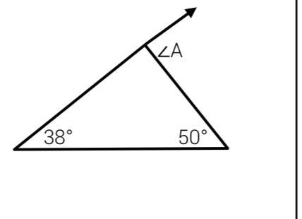 What is the measure of ∠A, the exterior angle of the triangle shown below? F. m∠A-example-1