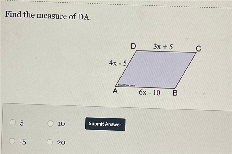 Find the measure of DA-example-1