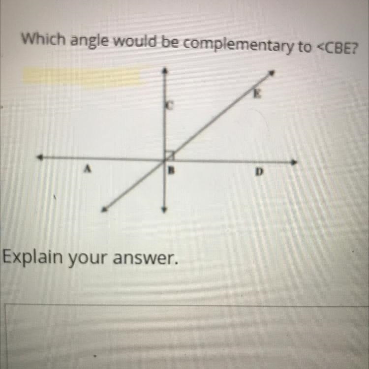 Which angle would be complementary to-example-1