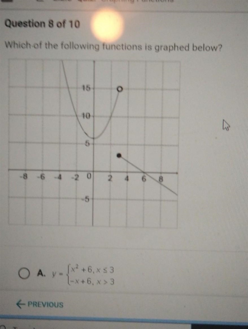 Which of the following functions is graphed below?​-example-1