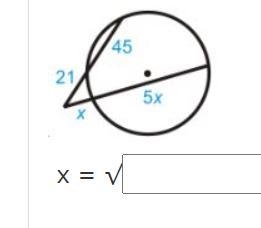 Find x in each image below. Simplify any radicals.-example-1