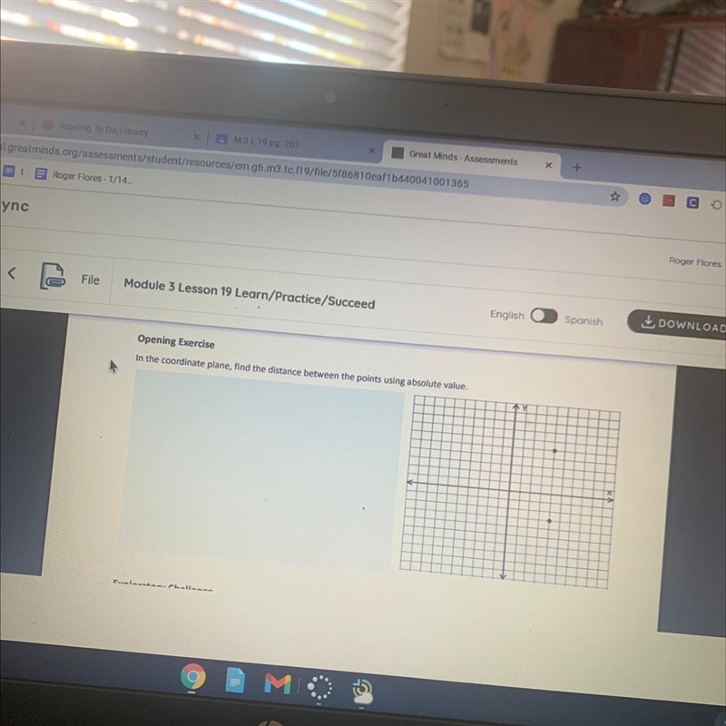 In the coordinate plane, find the distance between the points using absolute value-example-1