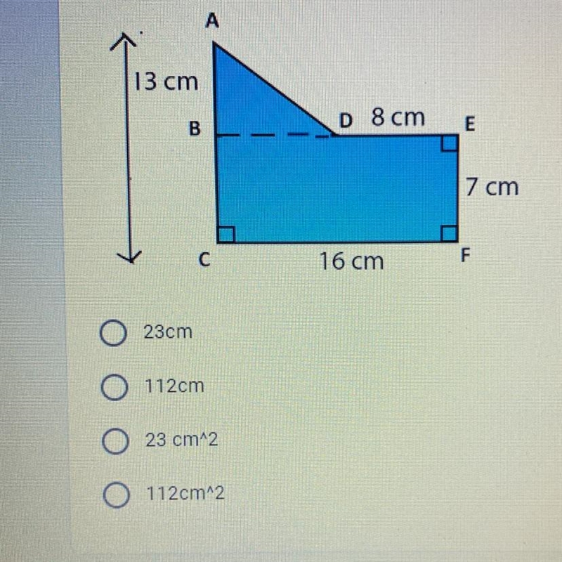 To find the area of a composite figure, you must find the area of each polygon and-example-1