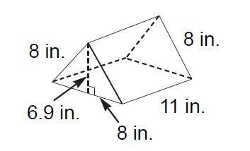 Find the total surface area of the prism pictured. 264.0 square inches 319.2 square-example-1