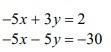 HELP THIS IS VERY URGENT. 1. How would you eliminate "x" in the system below-example-1