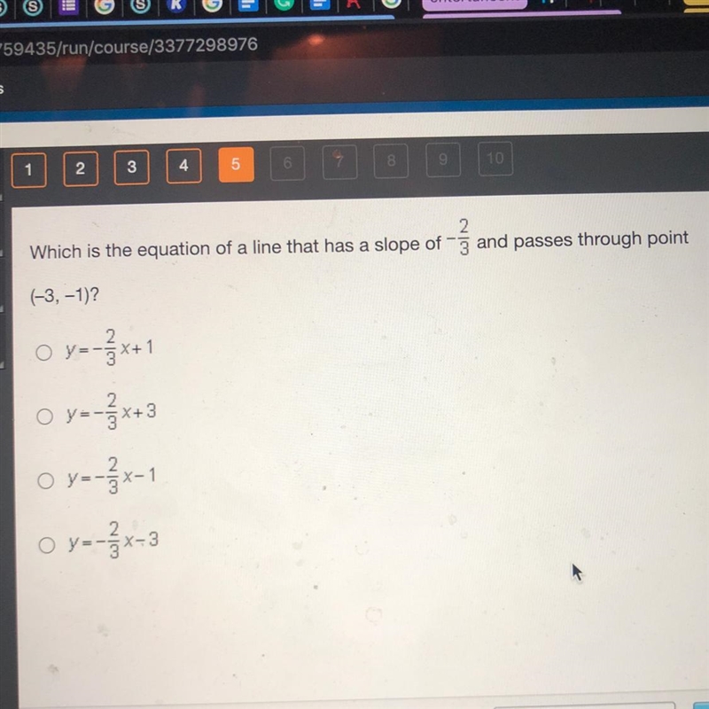 Which is the equation of a line that has a slope of 3 and passes through point (-3,-1)2 A-example-1