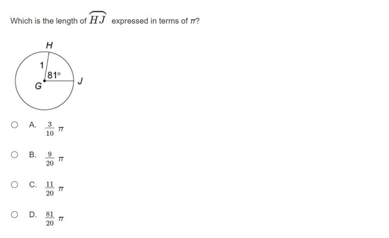 Which is the length of HJ expressed in terms of π? PLZ help-example-1