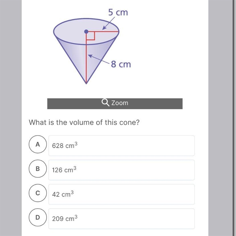 ￼What is the volume of this cone?-example-1